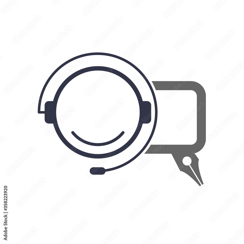 Call center operator line. vector icon Call center operator line. vector icon