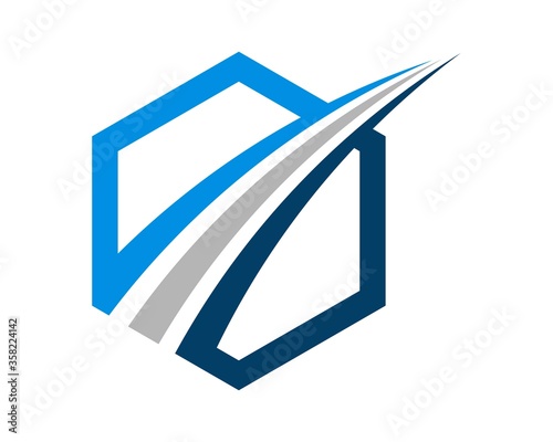 Hexagon shape and road