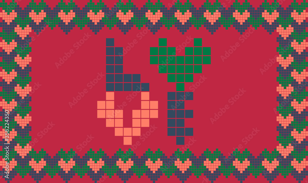 Love Pixel Art Pattern