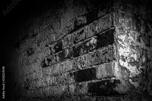Basement of Daugavpils fortress in colors and black and white