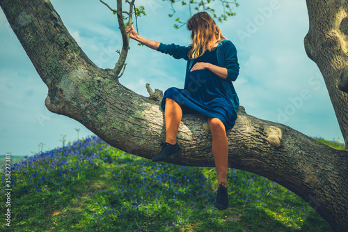 Pregnant womam sitting in a tree