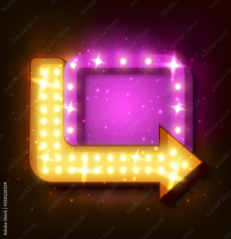 Obraz premium Neon sign with arrow