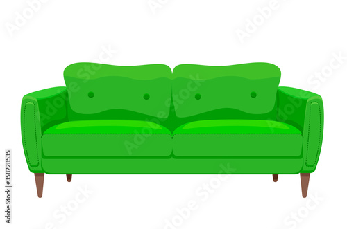 Sofa and couches colorful cartoon illustration