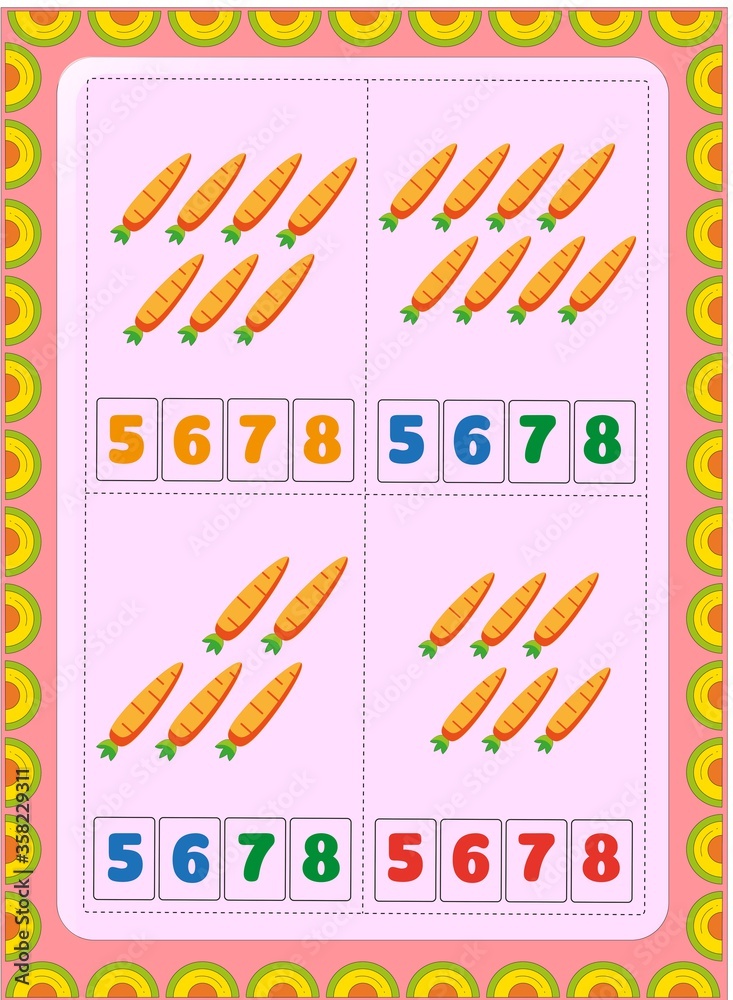 Preschool and toddler math with carrot design Preschool and toddler math with carrot design
