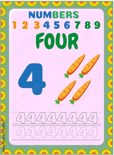 Preschool and toddler math with carrot design