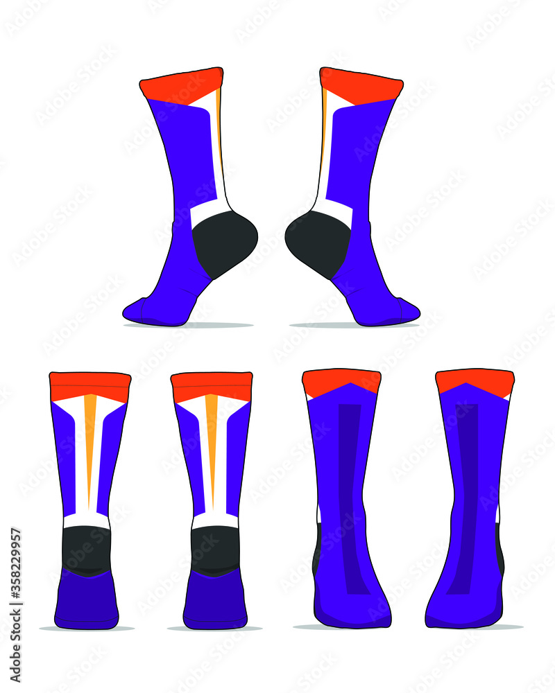 Socks template vector set isolated Socks template vector set isolated