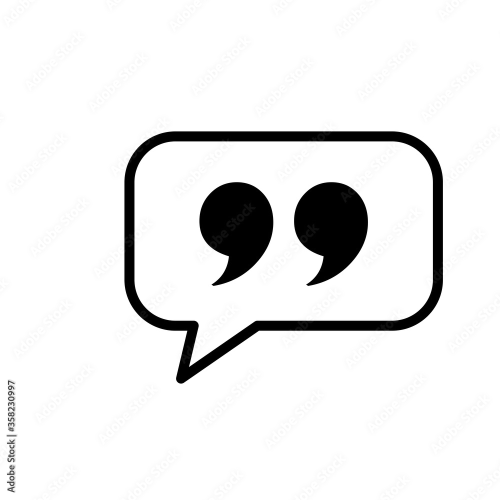quote mark icon vector design template quote mark icon vector design template