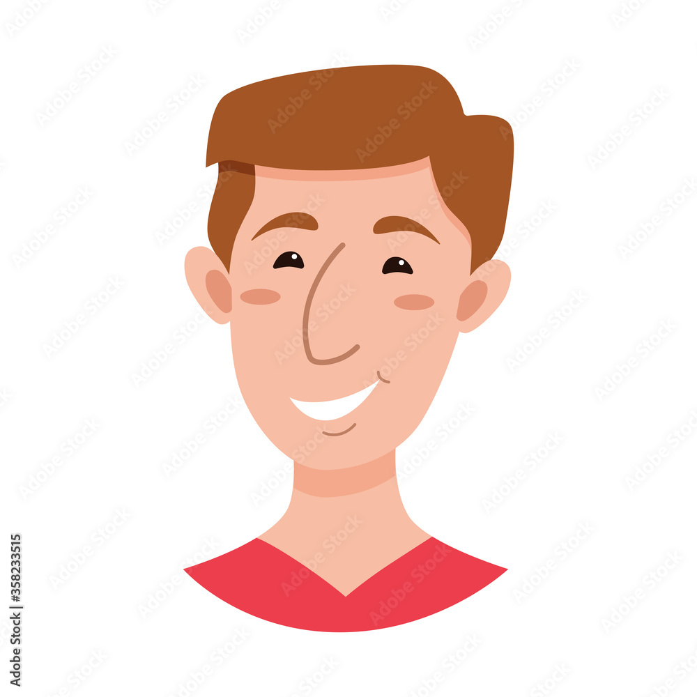 Male emoji cartoon character.