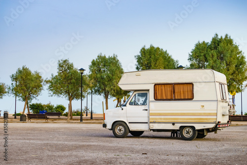 Camper rv on beach