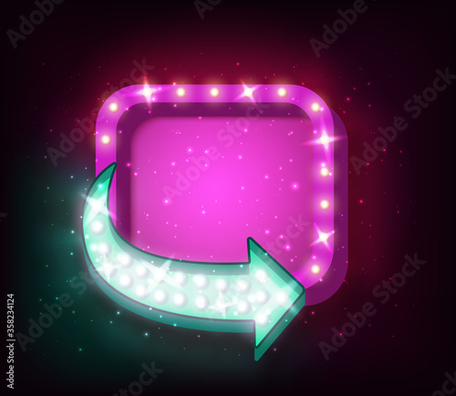 Neon sign with arrow