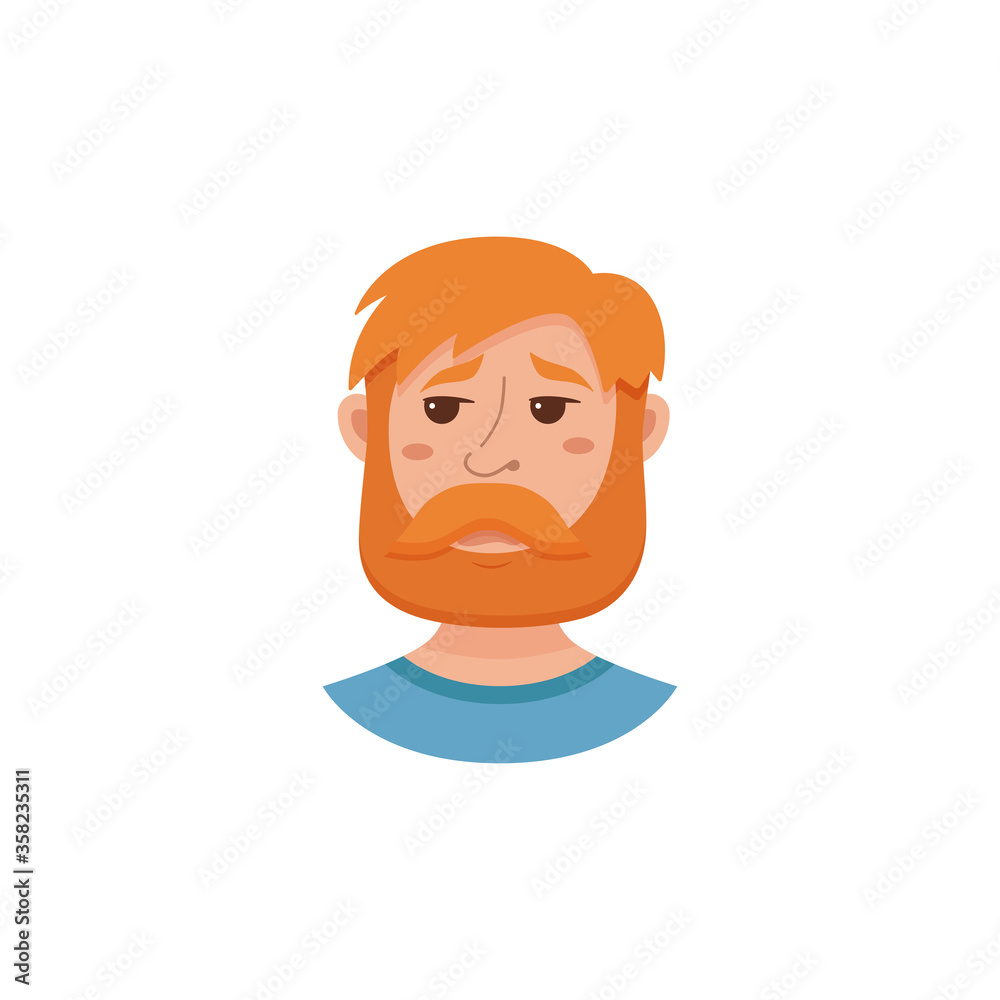 Beard men facial expression