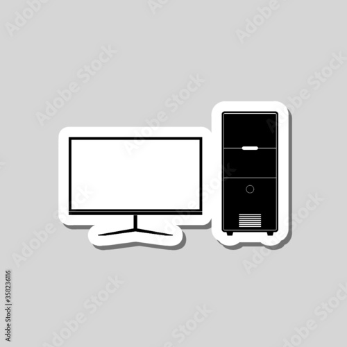 Computer sticker icon isolated on gray background