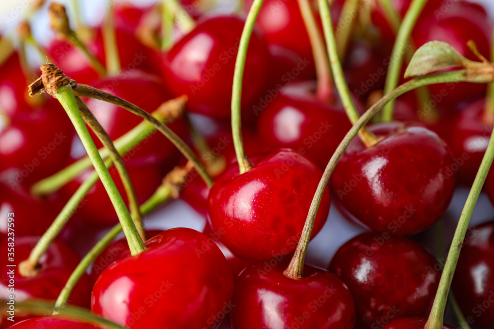 Ripe sweet cherry, closeup view Ripe sweet cherry, closeup view