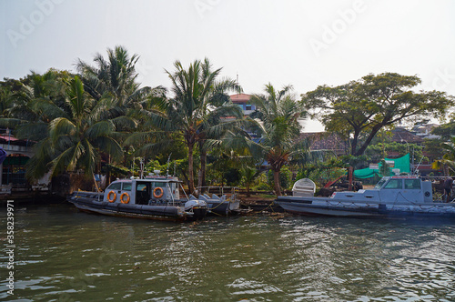 Mooring of pleasure boats in Kochi, Kerala, India © Rostyslav