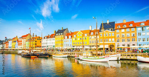 Nyhavn harbour view in Copenhagen, Denmark