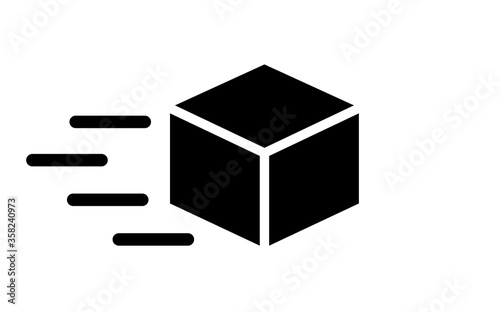 Fast box delivery vector icon