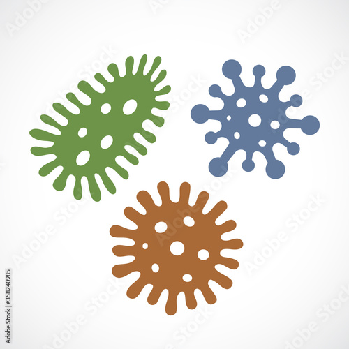 Colorful microbes vector icon