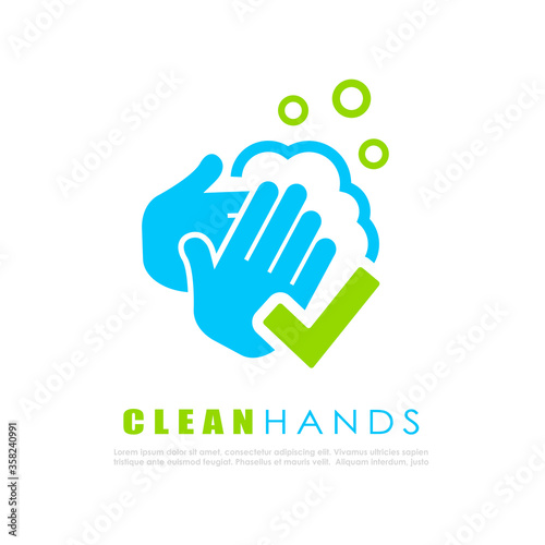 Wash hands vector logo