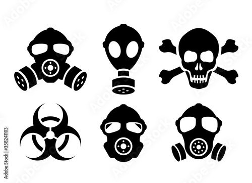 Toxic danger vector signs set