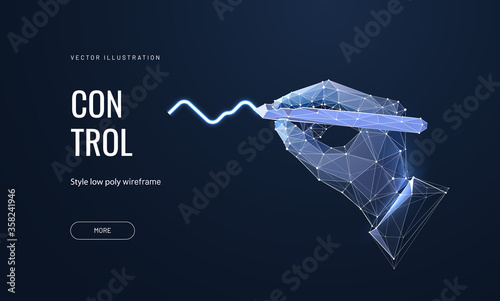 Futuristic background with the concept of signing a contract or vote