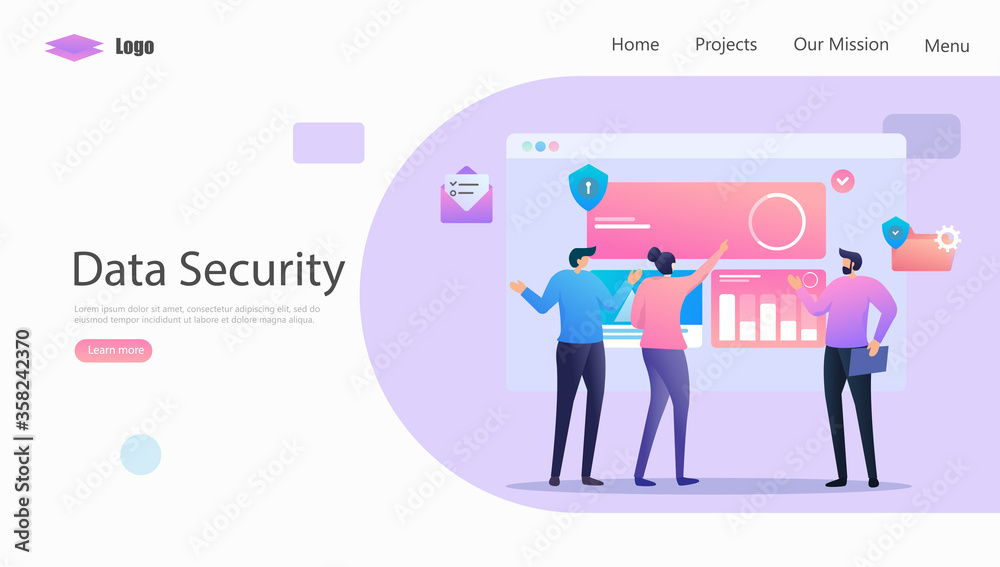Data Security Vector Illustration Concept, Suitable for web landing page, ui, mobile app, editorial design, flyer, banner, and other related occasion