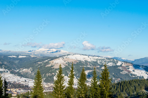 The landscape of the Rodnei Mountains and Calimani Mountains, Vatra Dornei, Romania photo