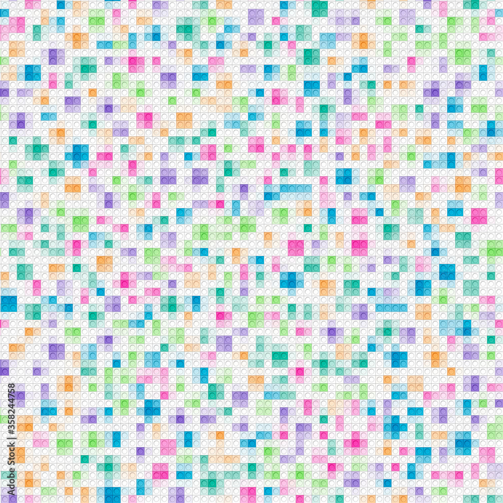 Fototapeta premium Colorful pattern with different shapes objects. Texture background for textile, print, paper, fabric background, wallpaper