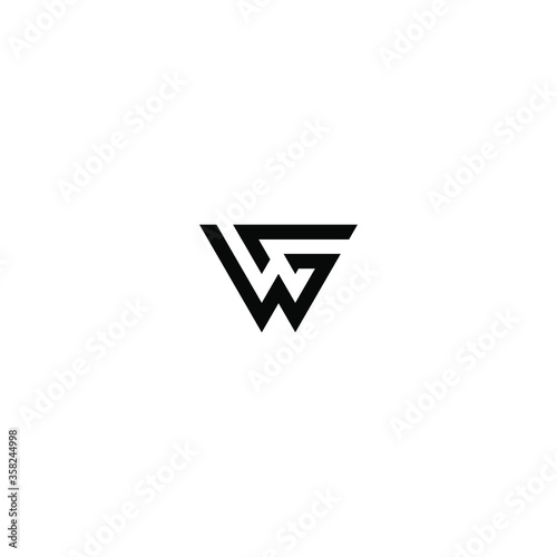 wg letter vector logo abstract
