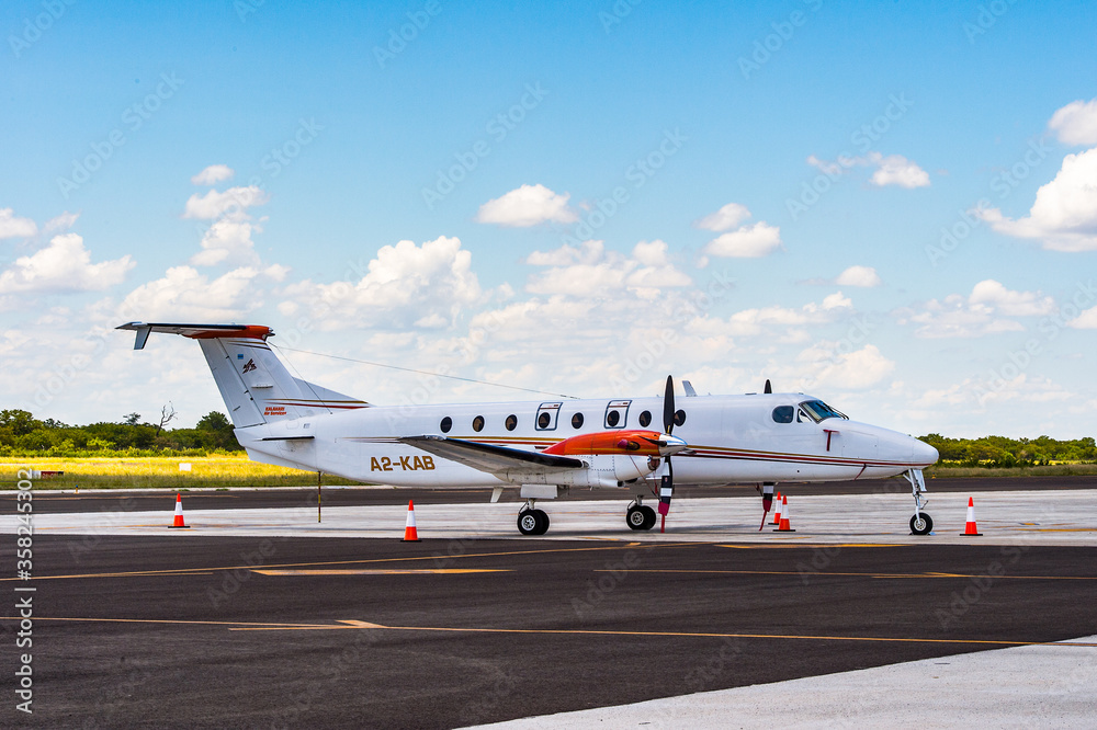 KASANE, BOTSWANA JAN 11, 2016 Aircraft at Airport Kasane, Botswana