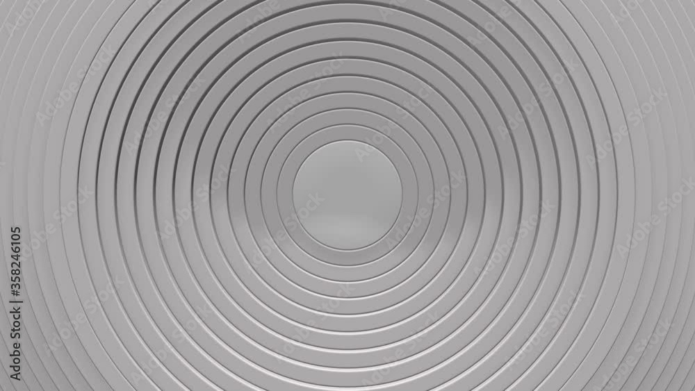 Abstract water circles looping with gray metal effect.