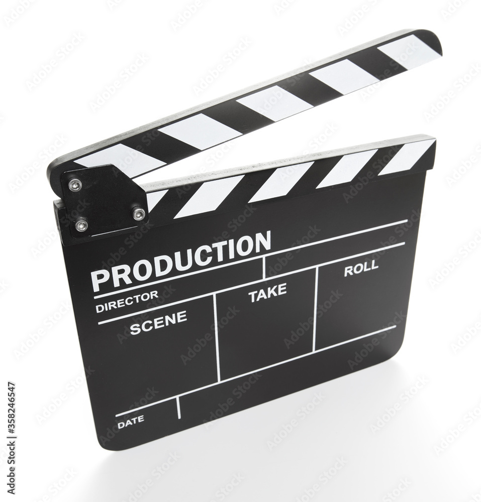 Fototapeta premium film slate on white background