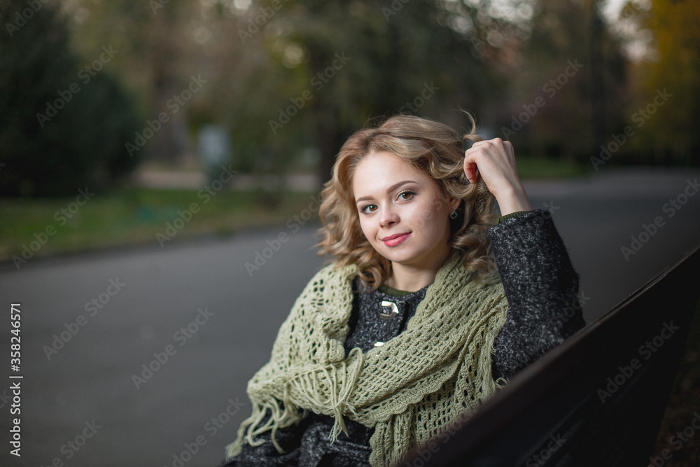 young woman in autumn park young woman in autumn park