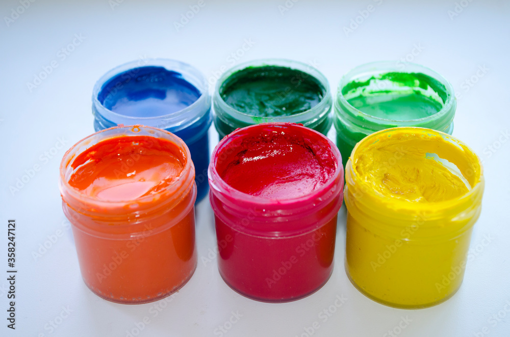gouache paints isolated on white gouache paints isolated on white