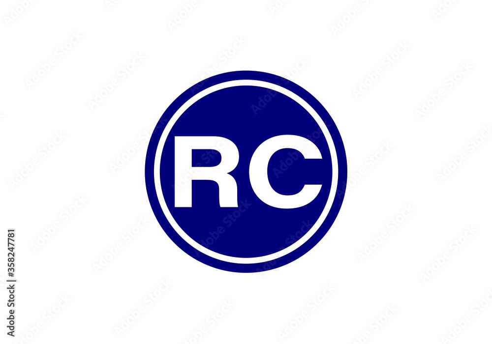 Initial Monogram Letter R C Logo Design Vector Template. R C Letter Logo Design