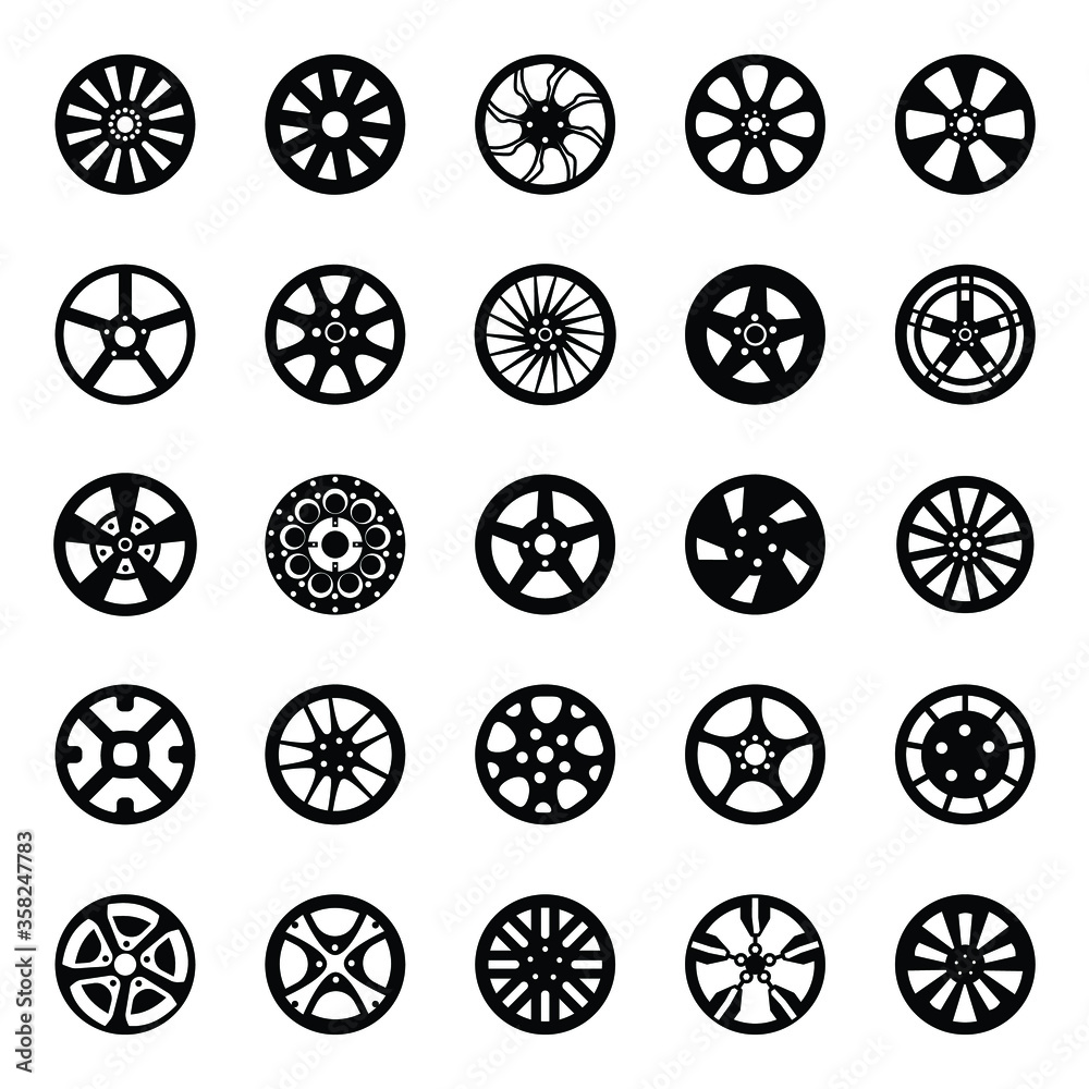 
Pack of Rims Glyph Icons
