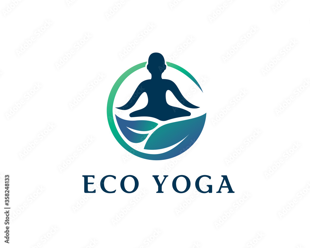 circle Herbal nature yoga icon logo symbol design illustration circle Herbal nature yoga icon logo symbol design illustration