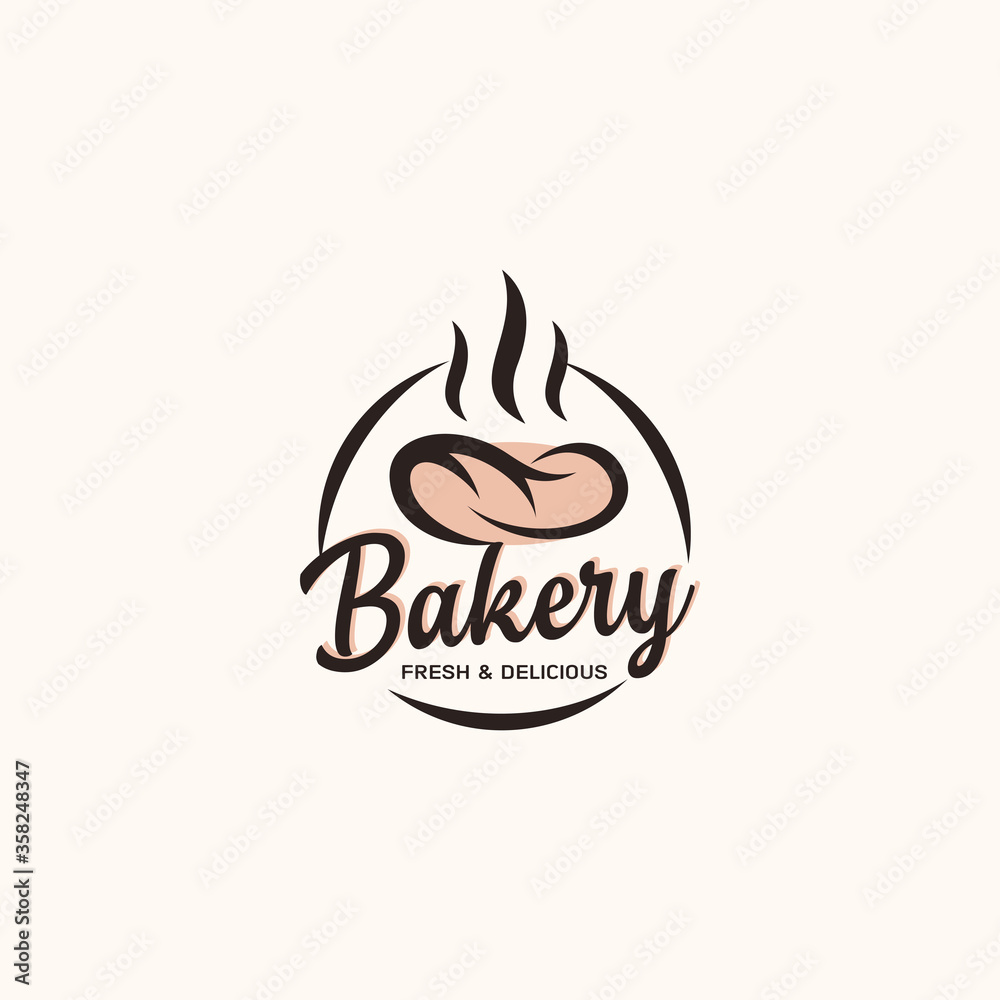 Fototapeta Retro bakery logo Vector Design