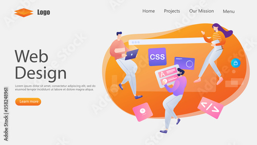 Programming & Web design Vector Illustration Concept, Suitable for web landing page, ui, mobile app, editorial design, flyer, banner, and other related occasion