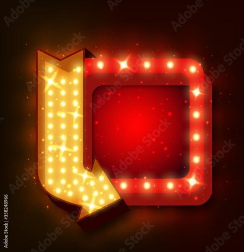 Neon sign with arrow