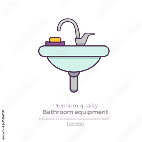 Bath equipment colorful concept