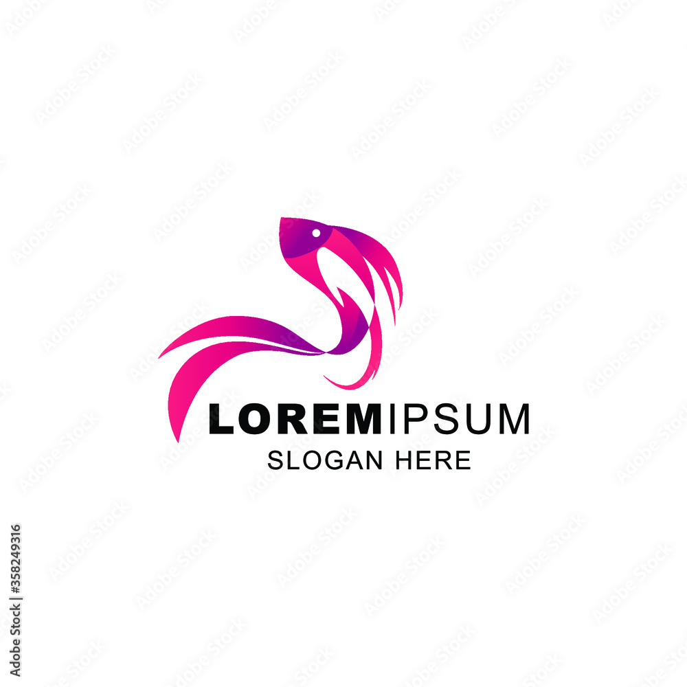 luxury fish logo with beautiful gradient color luxury fish logo with beautiful gradient color