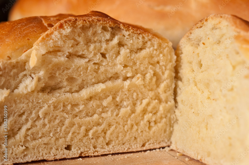close up sliced home made bread