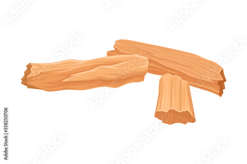 Sandalwood Fragrant Material Isolated on White Background Vector Illustration