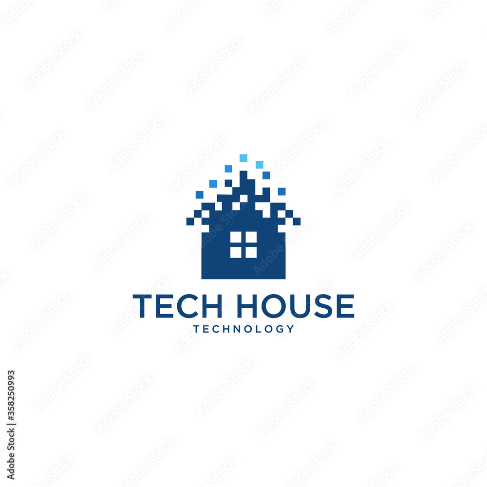 Creative Simple data on house sign clean logo design template
