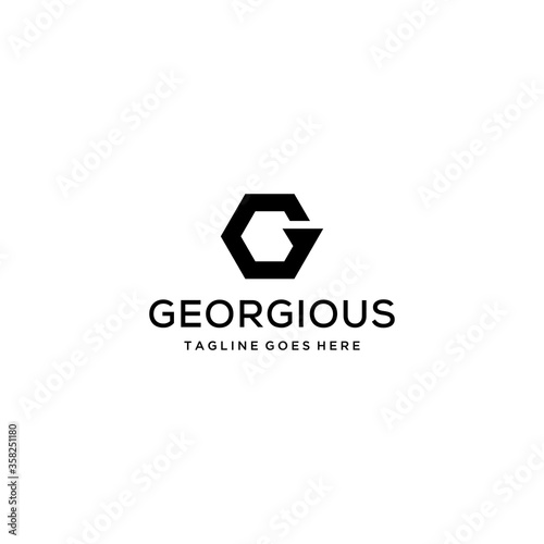 Creative Illustration modern G sign geometric logo design template