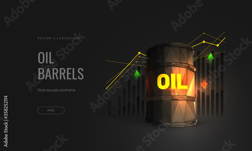 Oil Prices vector illustration isolated against a dark background