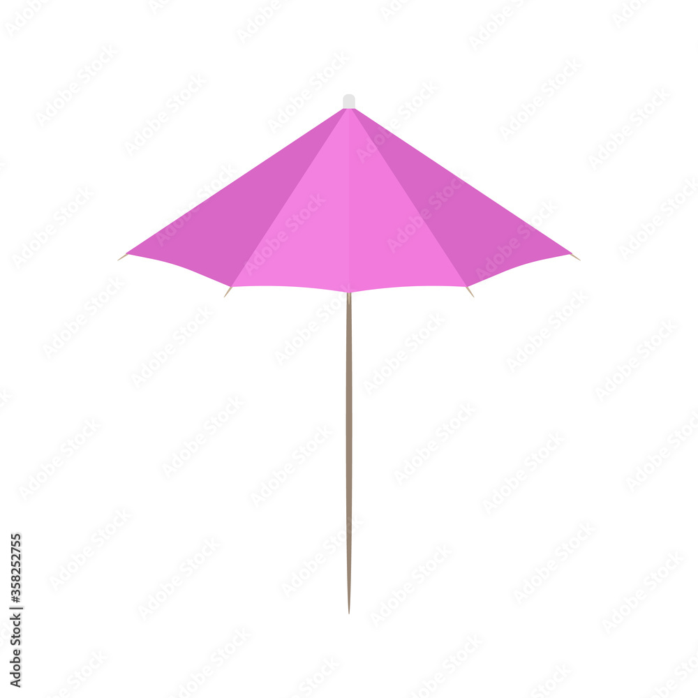 Cocktail umbrella in a flat style. Cocktail umbrella icon. Isolated. Vector.