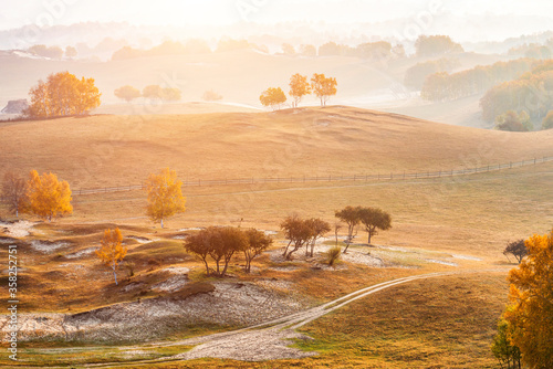 Photography Autumn grazing scenery on Bashang Grassland in Wulanbutong