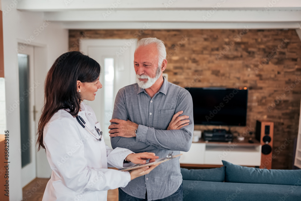 Female doctor meeting with senior patient. Female doctor meeting with senior patient.