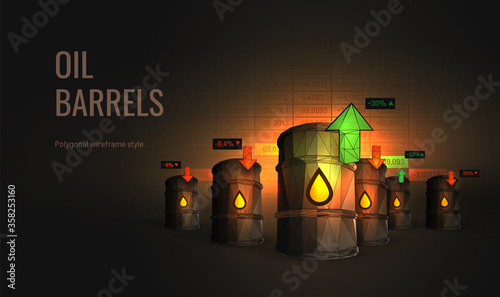 Buy or sell oil tanks vector illustration on background dark